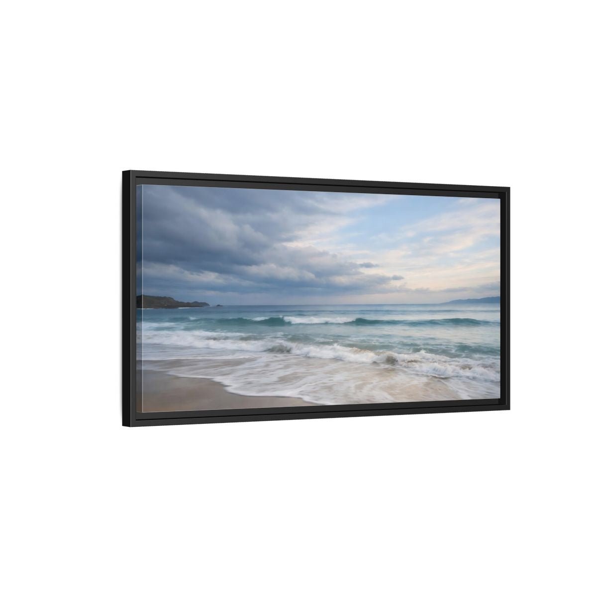 Landscape Nature Ocean Blue - Framed Canvas Wall Art Print - YesArtYes
