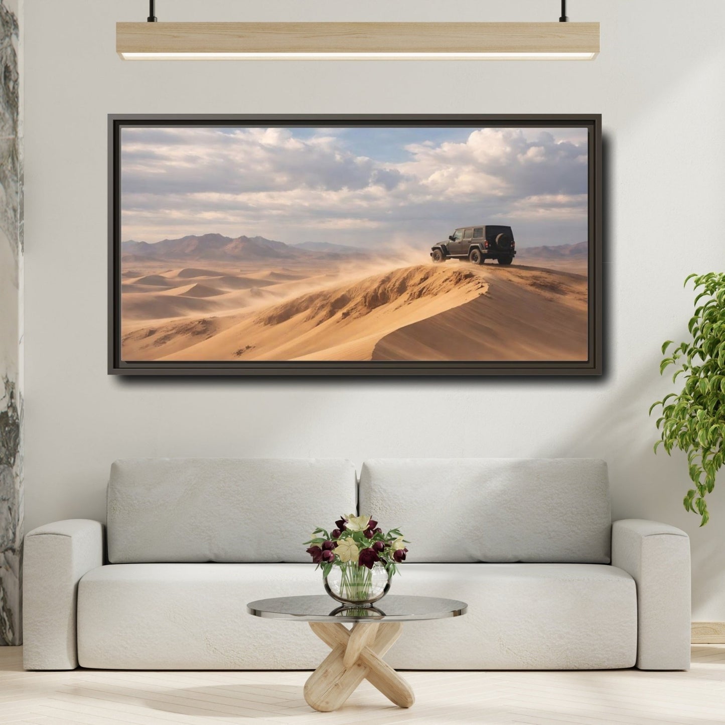 Landscape Nature Off - Road Vehicle Desert Offroad - Framed Canvas Wall Art Print - YesArtYes