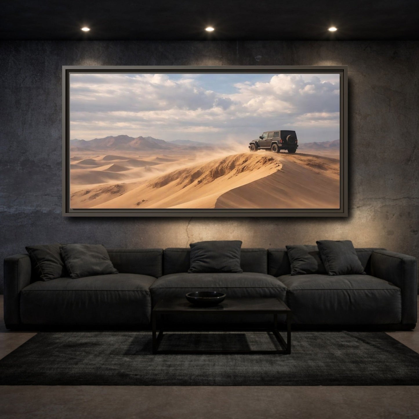 Landscape Nature Off - Road Vehicle Desert Offroad - Framed Canvas Wall Art Print - YesArtYes