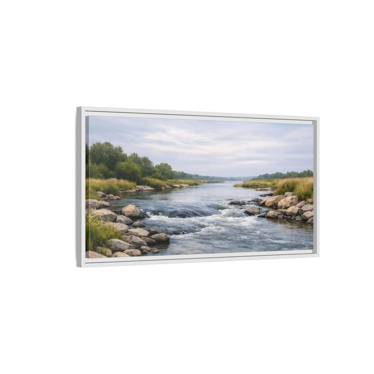 Landscape Nature River - Framed Canvas Wall Art Print - YesArtYes