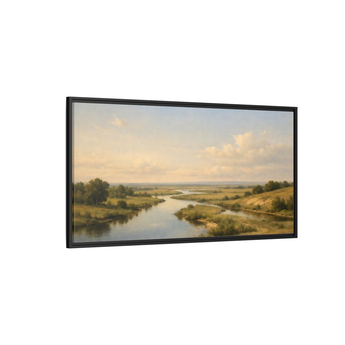 Landscape Nature River - Framed Canvas Wall Art Print - YesArtYes