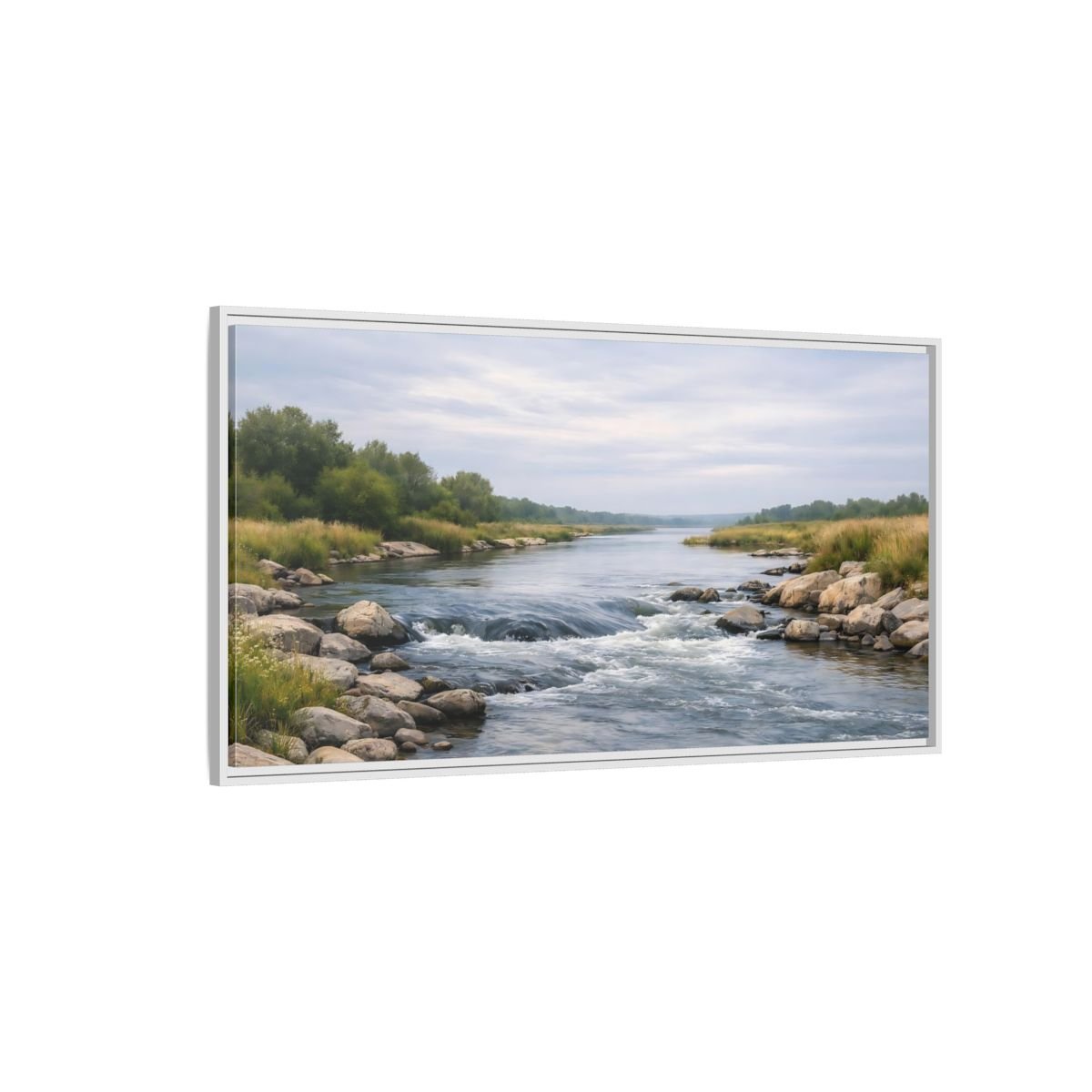 Landscape Nature River - Framed Canvas Wall Art Print - YesArtYes