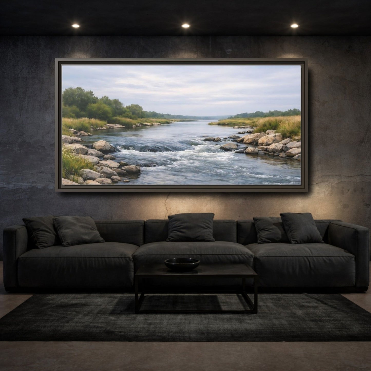 Landscape Nature River - Framed Canvas Wall Art Print - YesArtYes