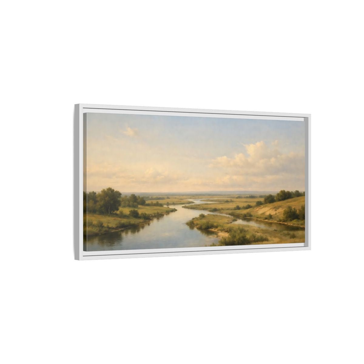 Landscape Nature River - Framed Canvas Wall Art Print - YesArtYes