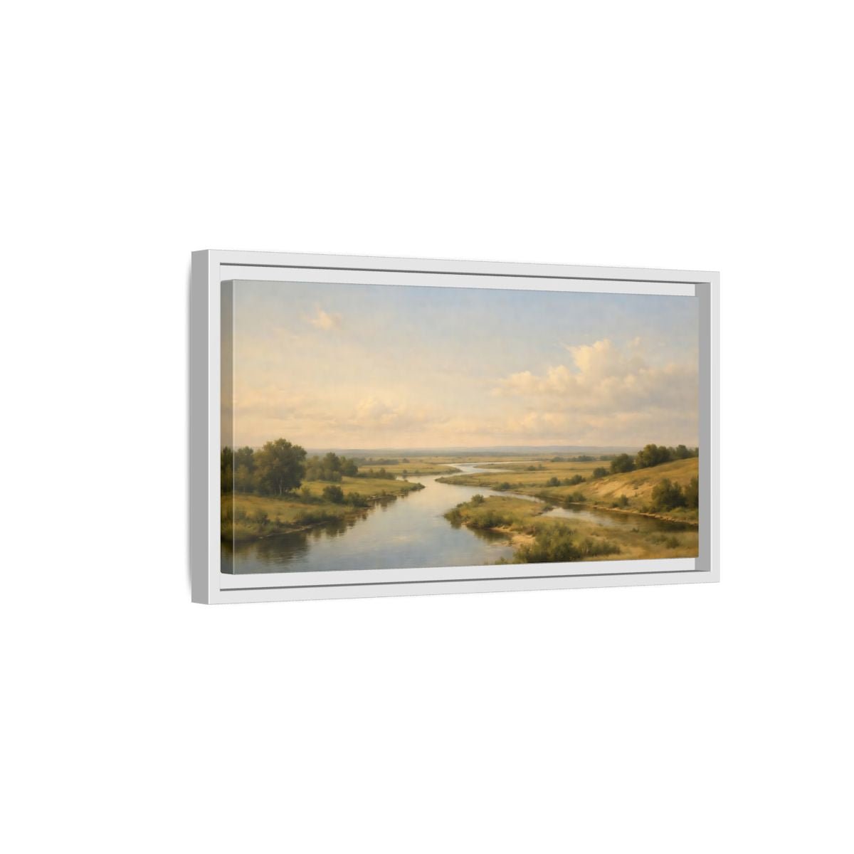 Landscape Nature River - Framed Canvas Wall Art Print - YesArtYes