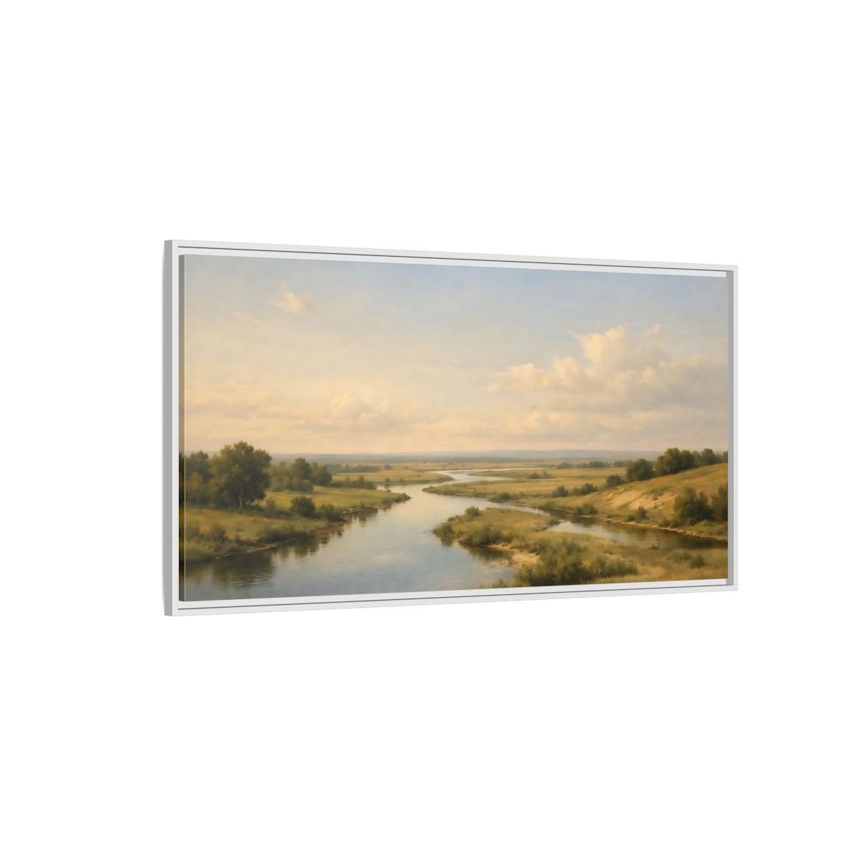 Landscape Nature River - Framed Canvas Wall Art Print - YesArtYes