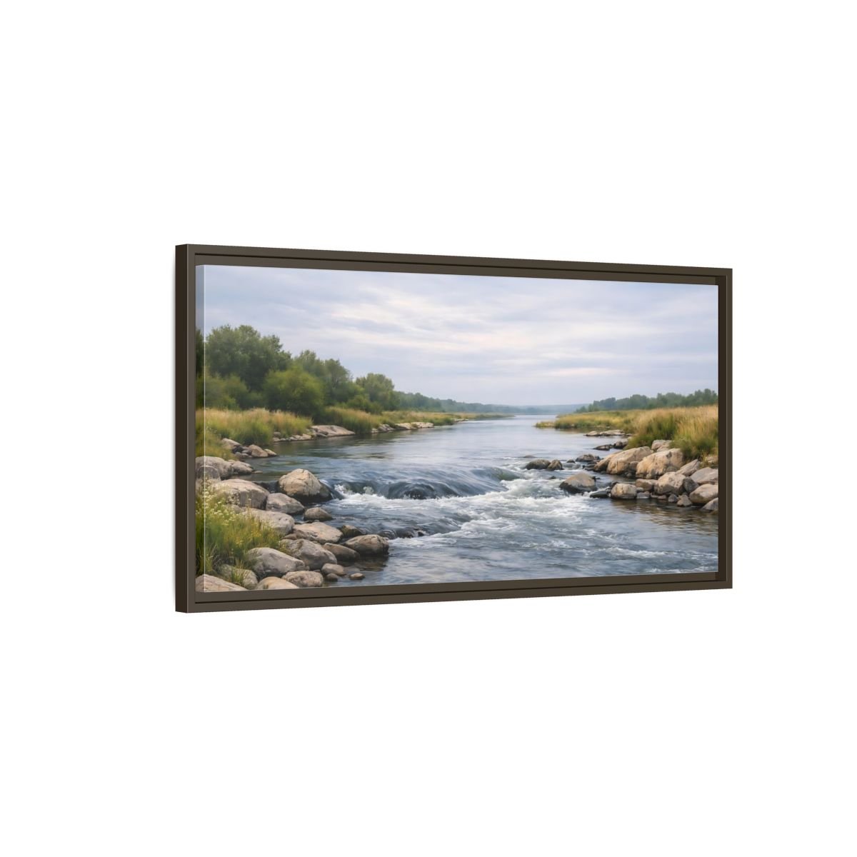 Landscape Nature River - Framed Canvas Wall Art Print - YesArtYes