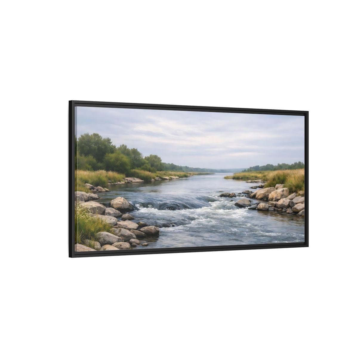 Landscape Nature River - Framed Canvas Wall Art Print - YesArtYes
