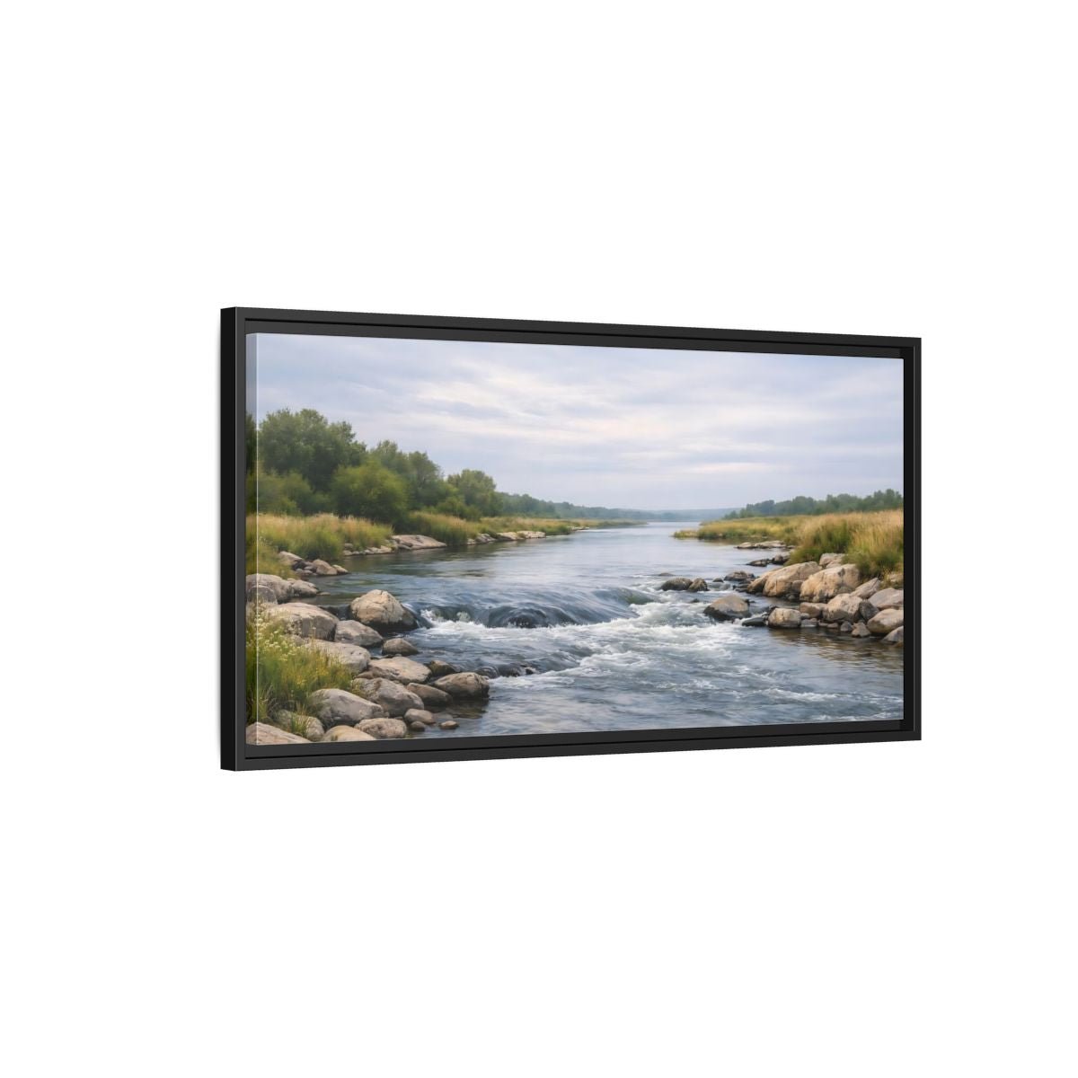 Landscape Nature River - Framed Canvas Wall Art Print - YesArtYes