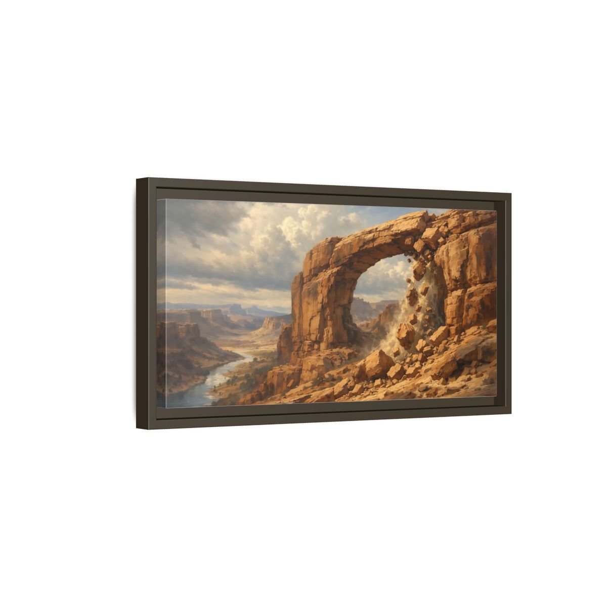 Landscape Nature Rock Arch Canyon - Framed Canvas Wall Art Print - YesArtYes