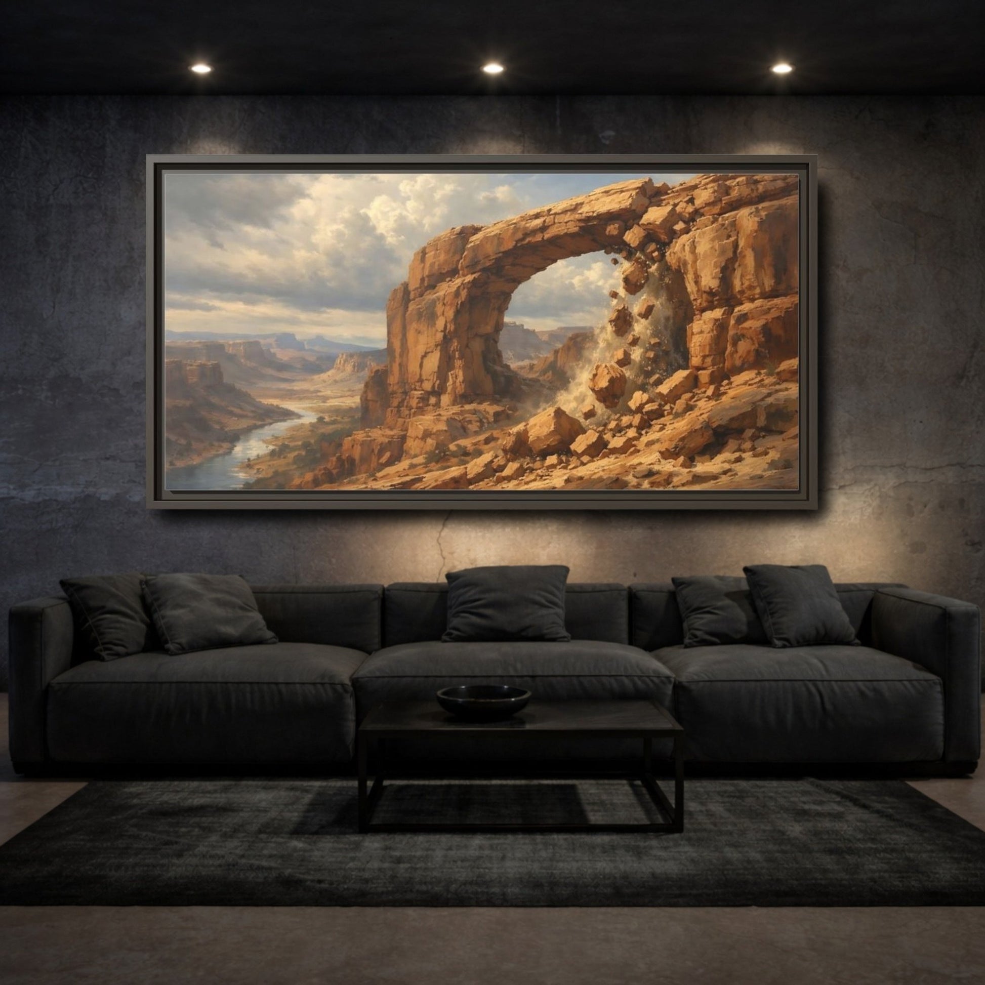Landscape Nature Rock Arch Canyon - Framed Canvas Wall Art Print - YesArtYes