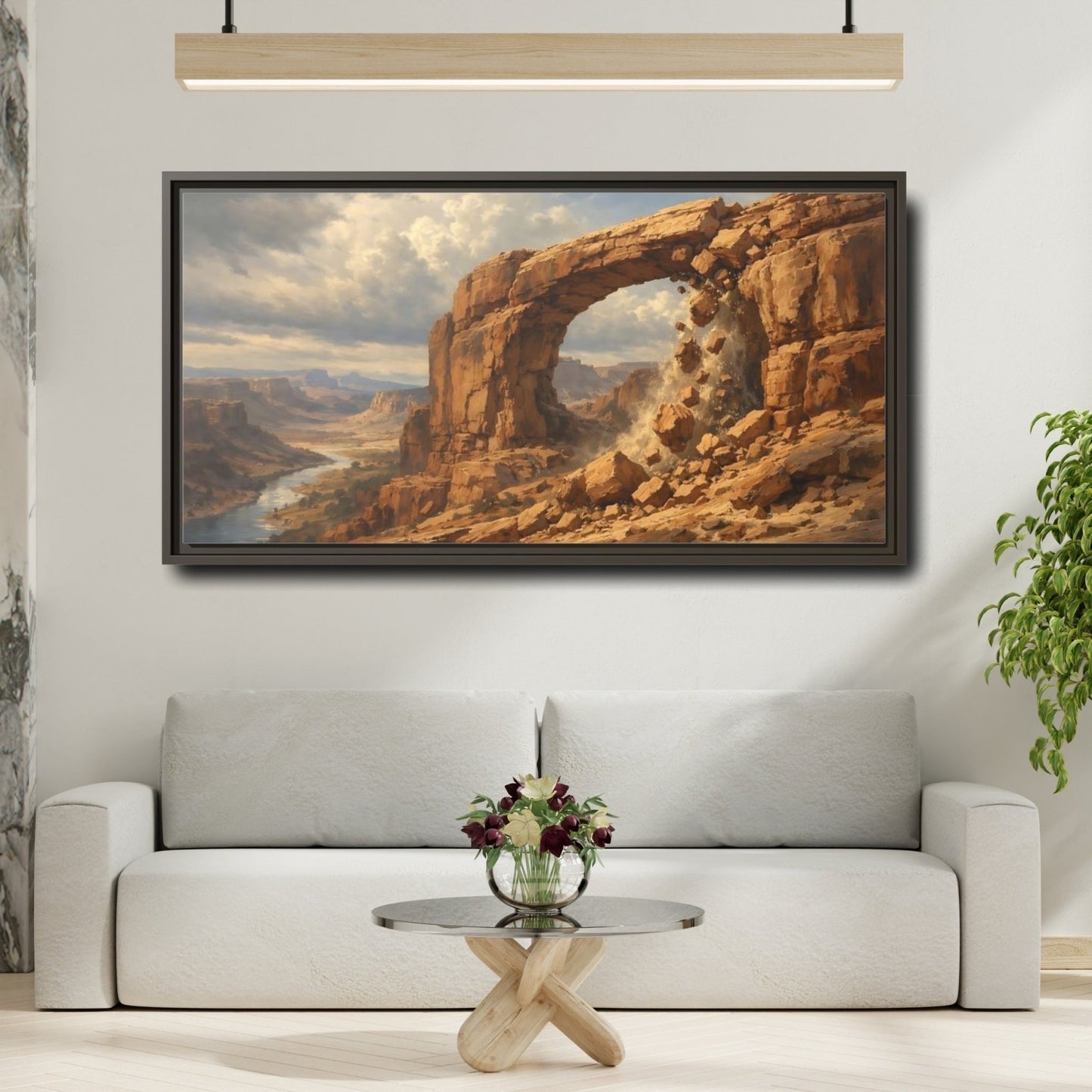 Landscape Nature Rock Arch Canyon - Framed Canvas Wall Art Print - YesArtYes