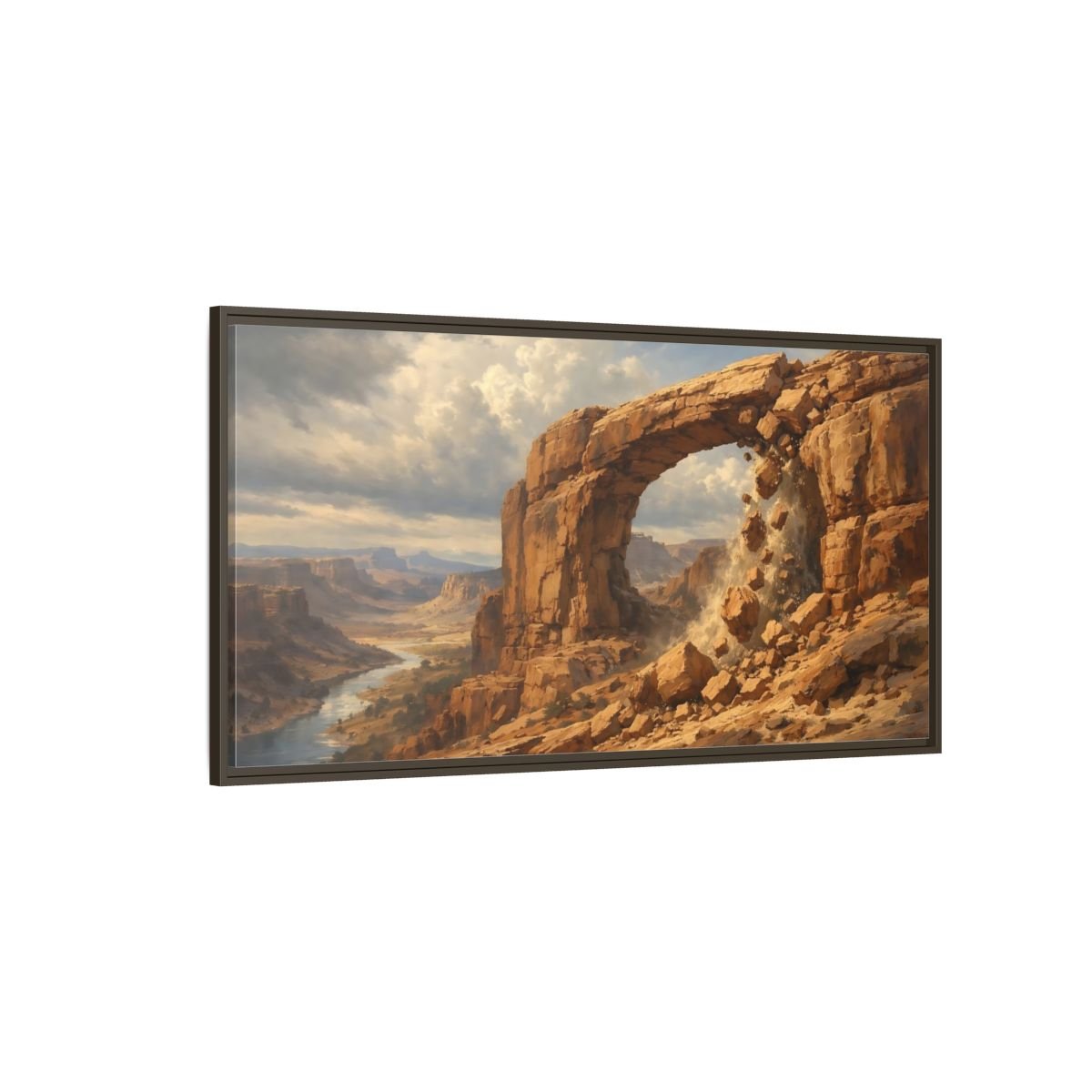 Landscape Nature Rock Arch Canyon - Framed Canvas Wall Art Print - YesArtYes