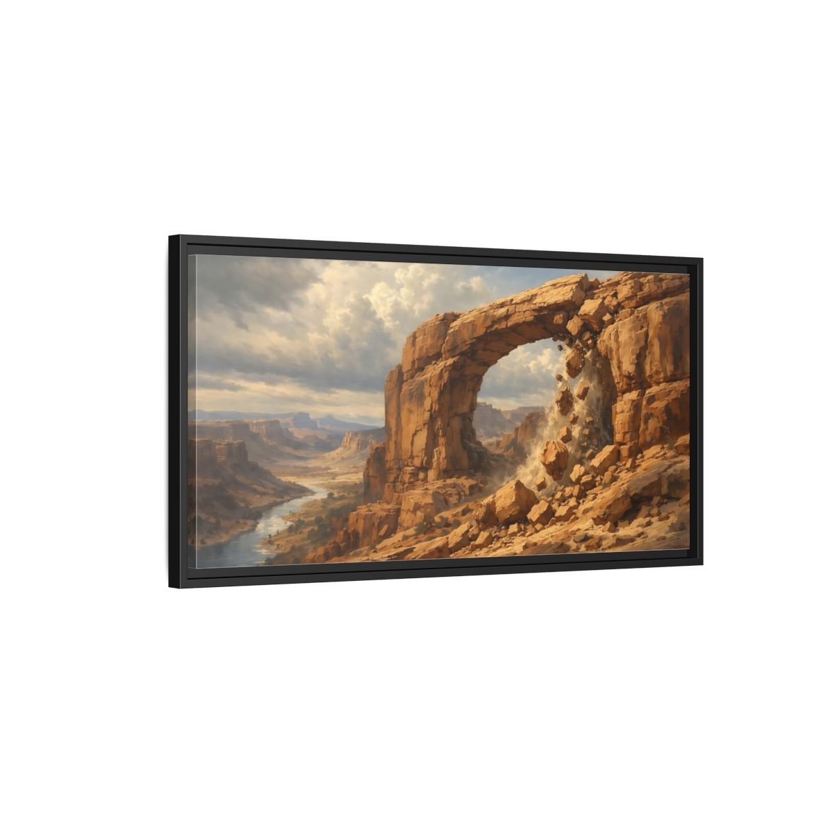 Landscape Nature Rock Arch Canyon - Framed Canvas Wall Art Print - YesArtYes