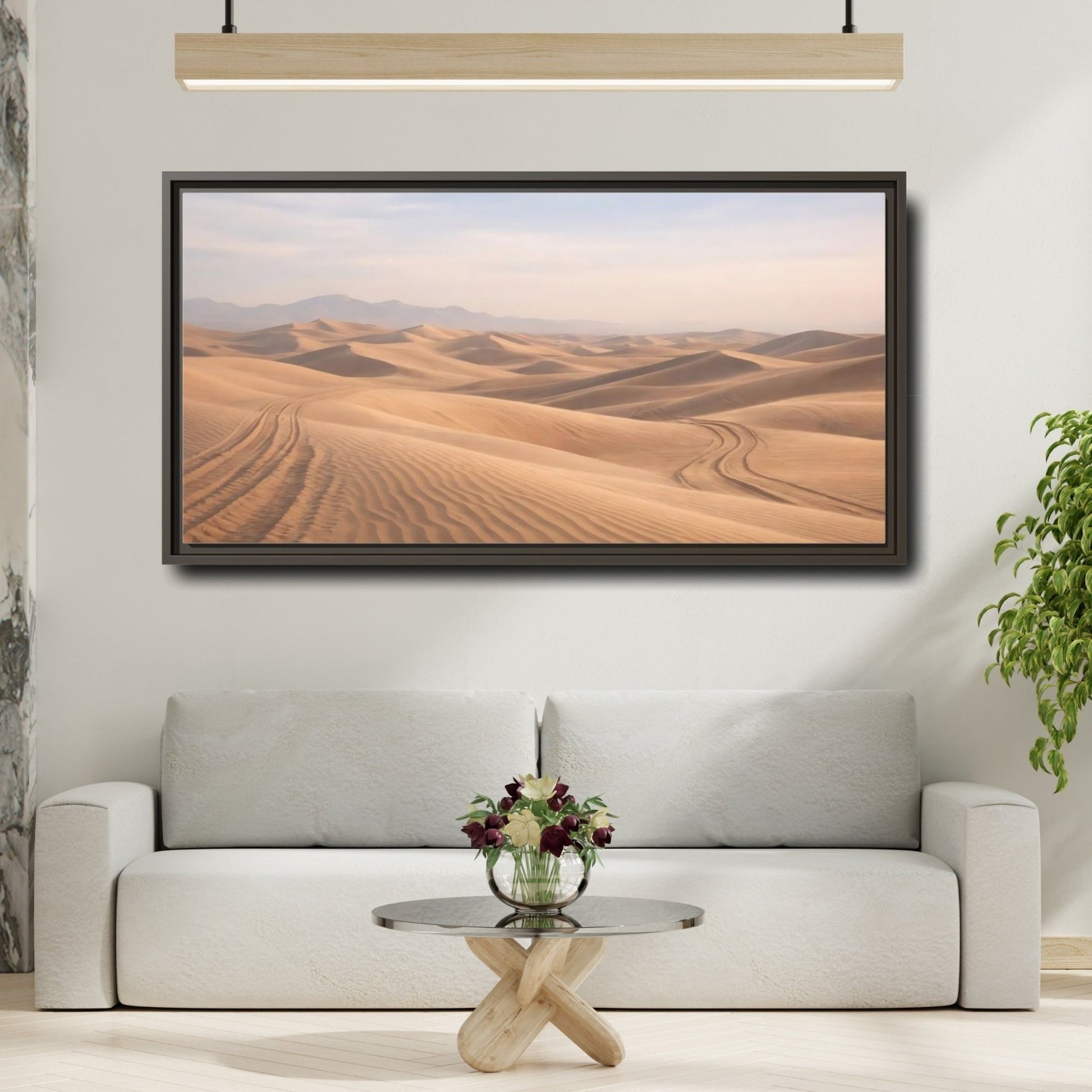 Landscape Nature Sand Dunes Desert - Framed Canvas Wall Art Print - YesArtYes