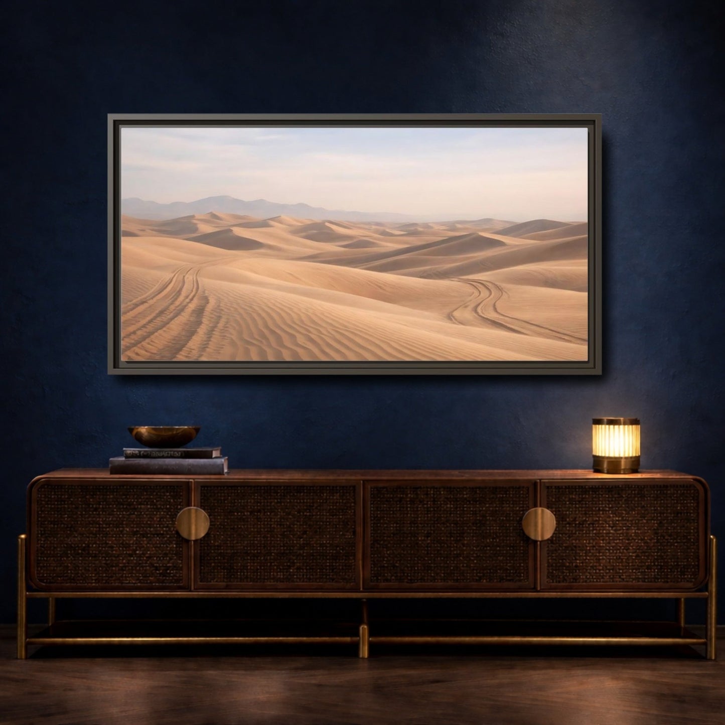 Landscape Nature Sand Dunes Desert - Framed Canvas Wall Art Print - YesArtYes
