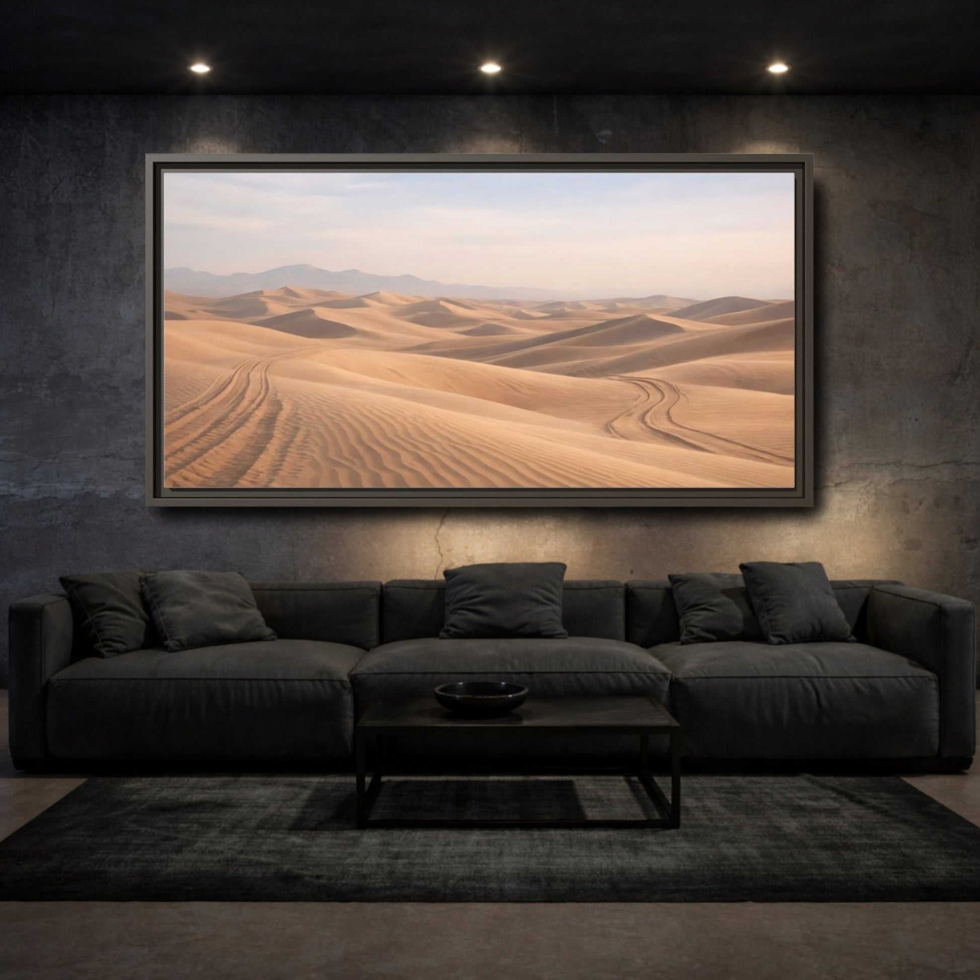 Landscape Nature Sand Dunes Desert - Framed Canvas Wall Art Print - YesArtYes