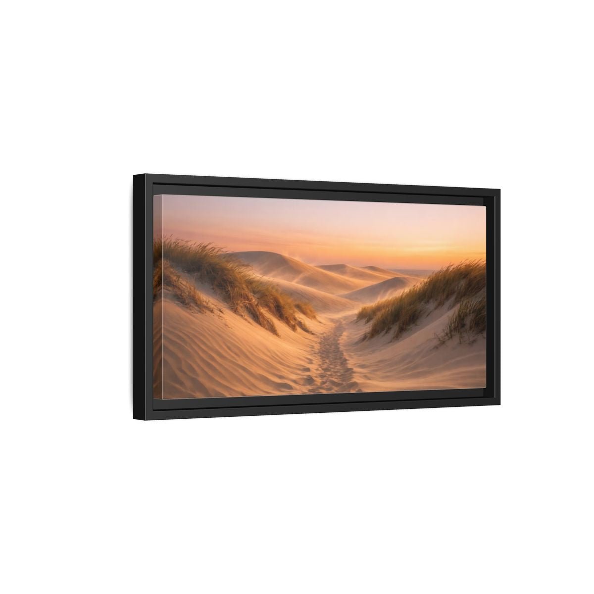 Landscape Nature Sand Dunes Desert Sunset - Framed Canvas Wall Art Print - YesArtYes