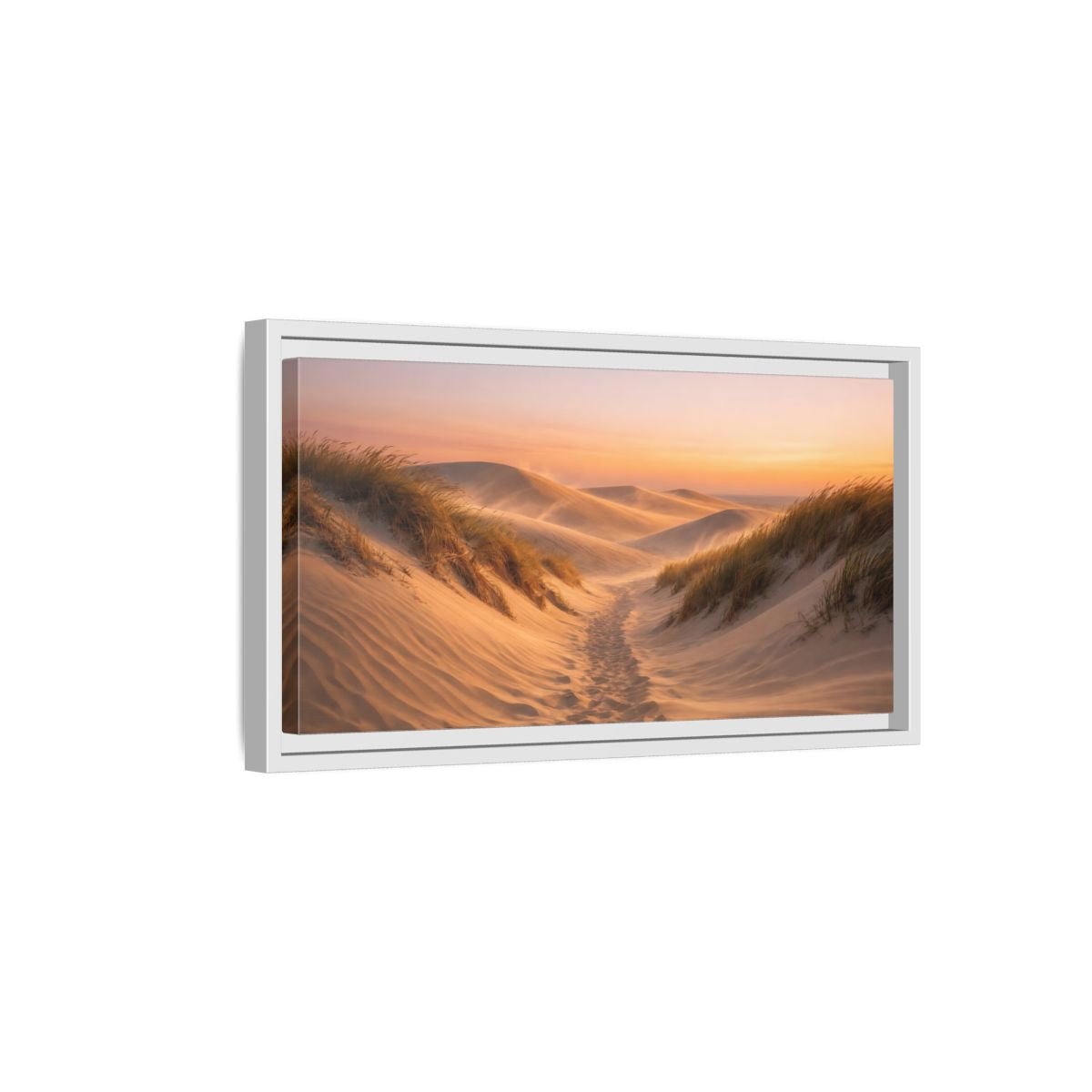 Landscape Nature Sand Dunes Desert Sunset - Framed Canvas Wall Art Print - YesArtYes