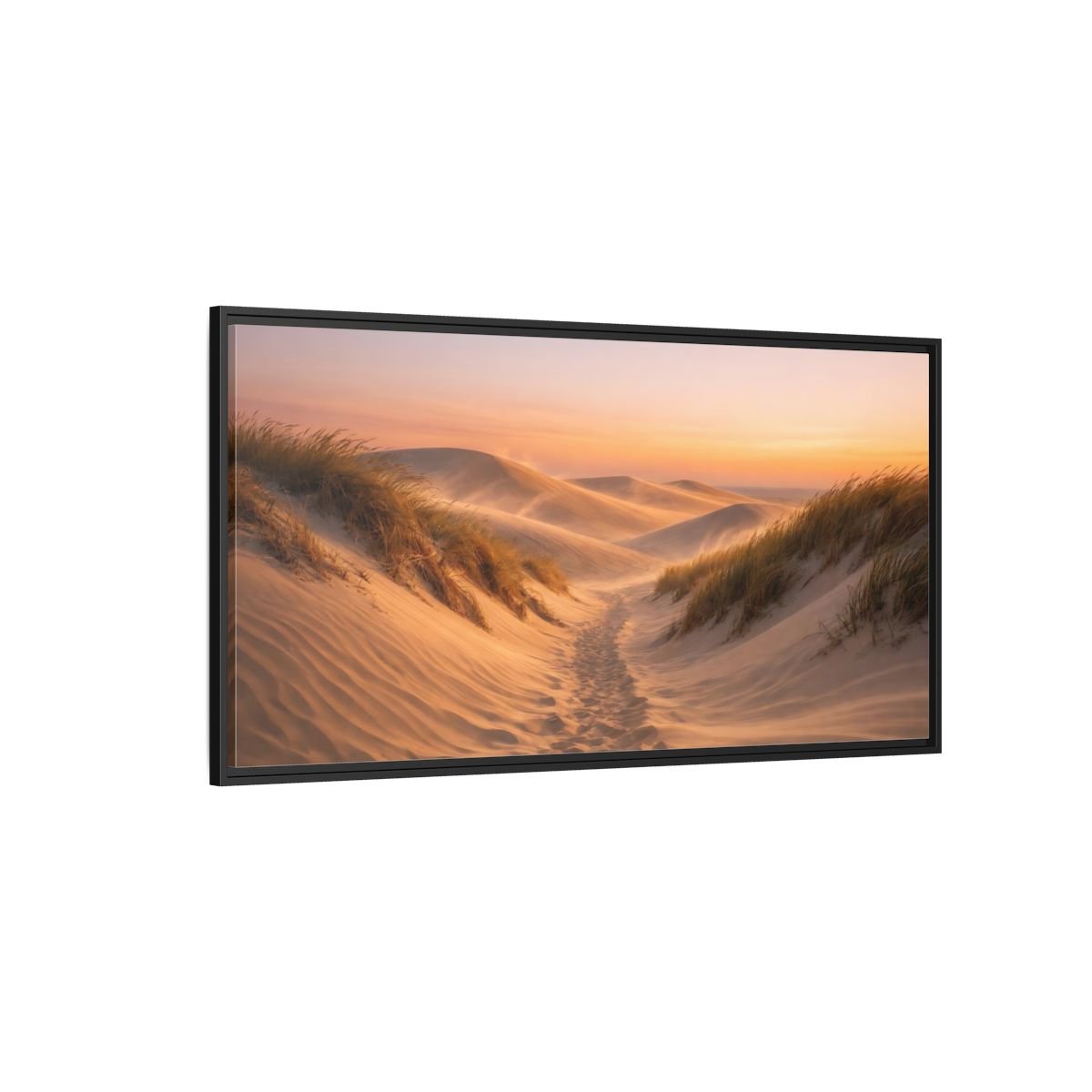 Landscape Nature Sand Dunes Desert Sunset - Framed Canvas Wall Art Print - YesArtYes