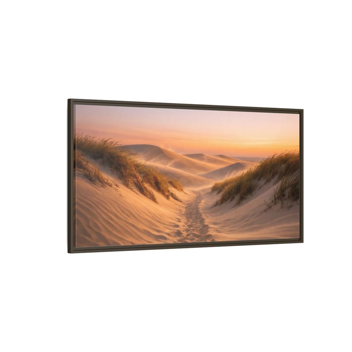 Landscape Nature Sand Dunes Desert Sunset - Framed Canvas Wall Art Print - YesArtYes