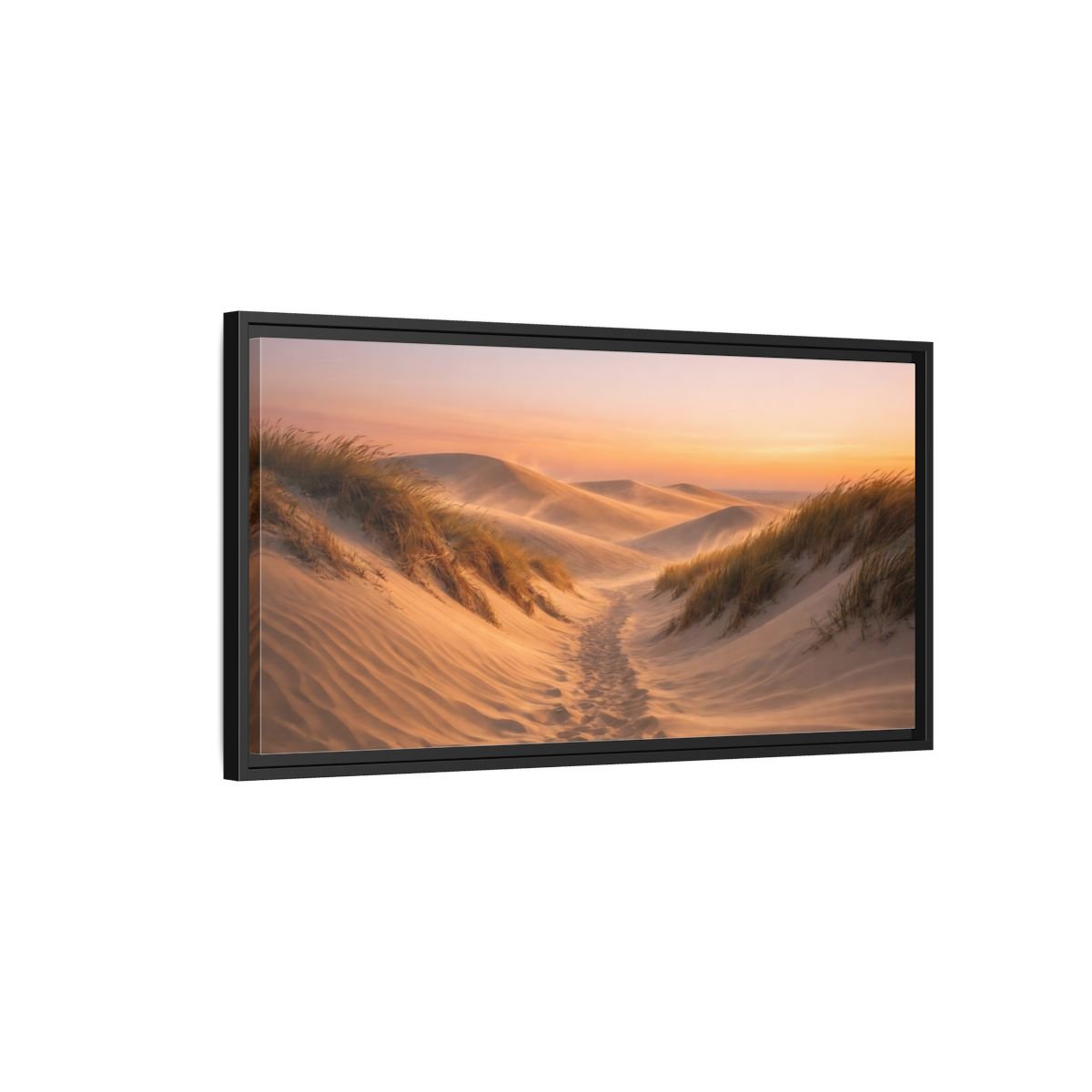 Landscape Nature Sand Dunes Desert Sunset - Framed Canvas Wall Art Print - YesArtYes