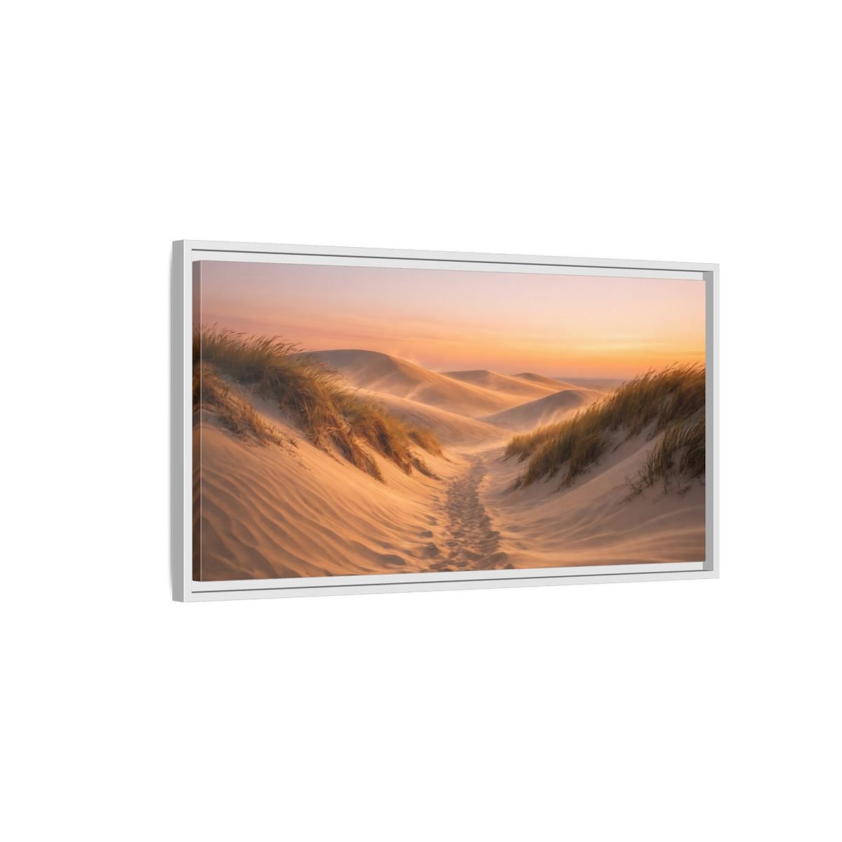 Landscape Nature Sand Dunes Desert Sunset - Framed Canvas Wall Art Print - YesArtYes
