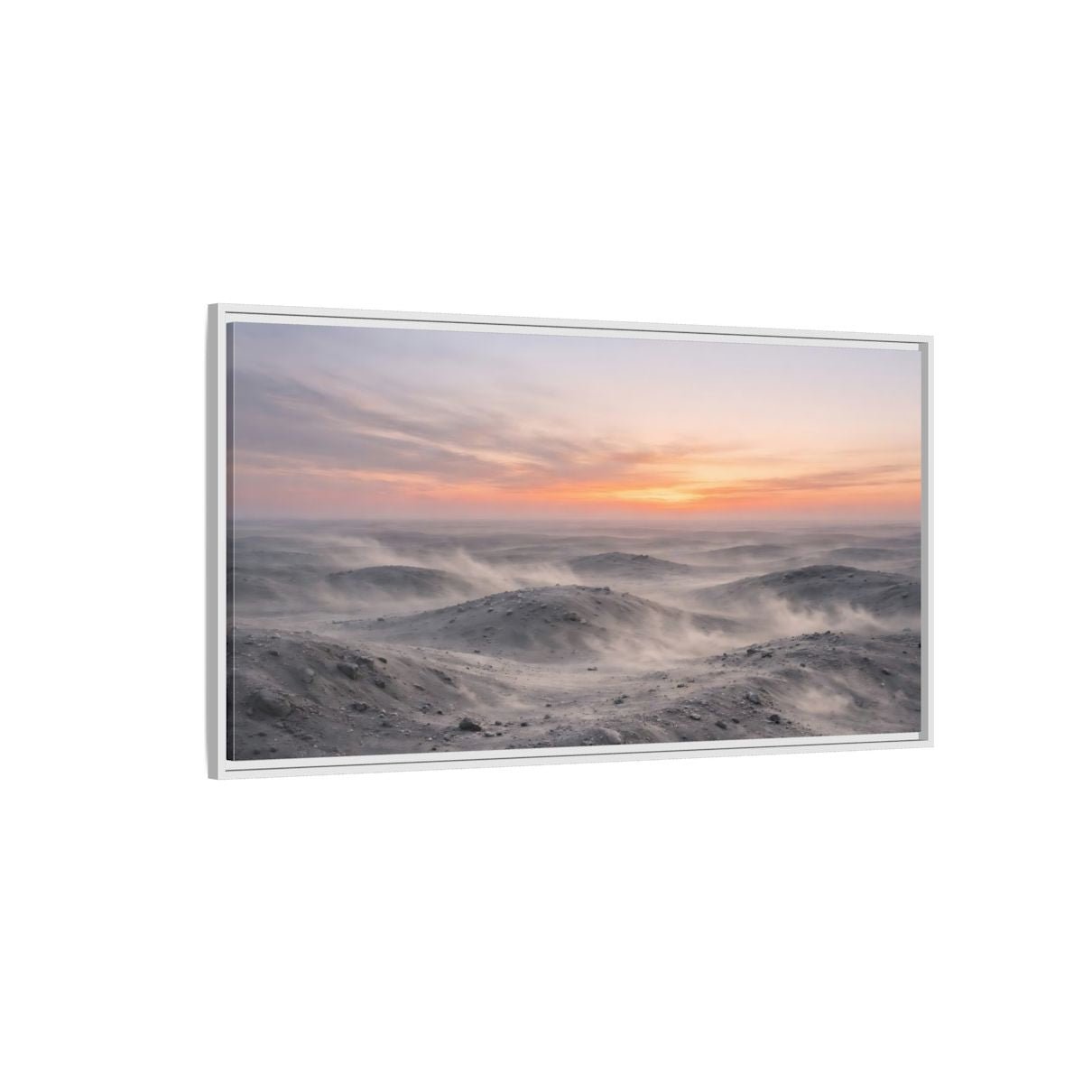 Landscape Nature Sand Dunes Dusty Desert - Framed Canvas Wall Art Print - YesArtYes