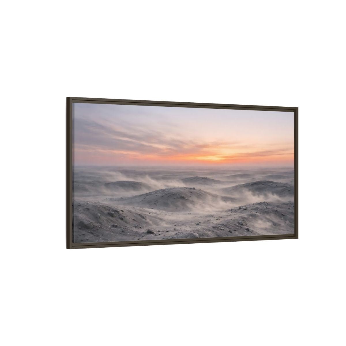 Landscape Nature Sand Dunes Dusty Desert - Framed Canvas Wall Art Print - YesArtYes