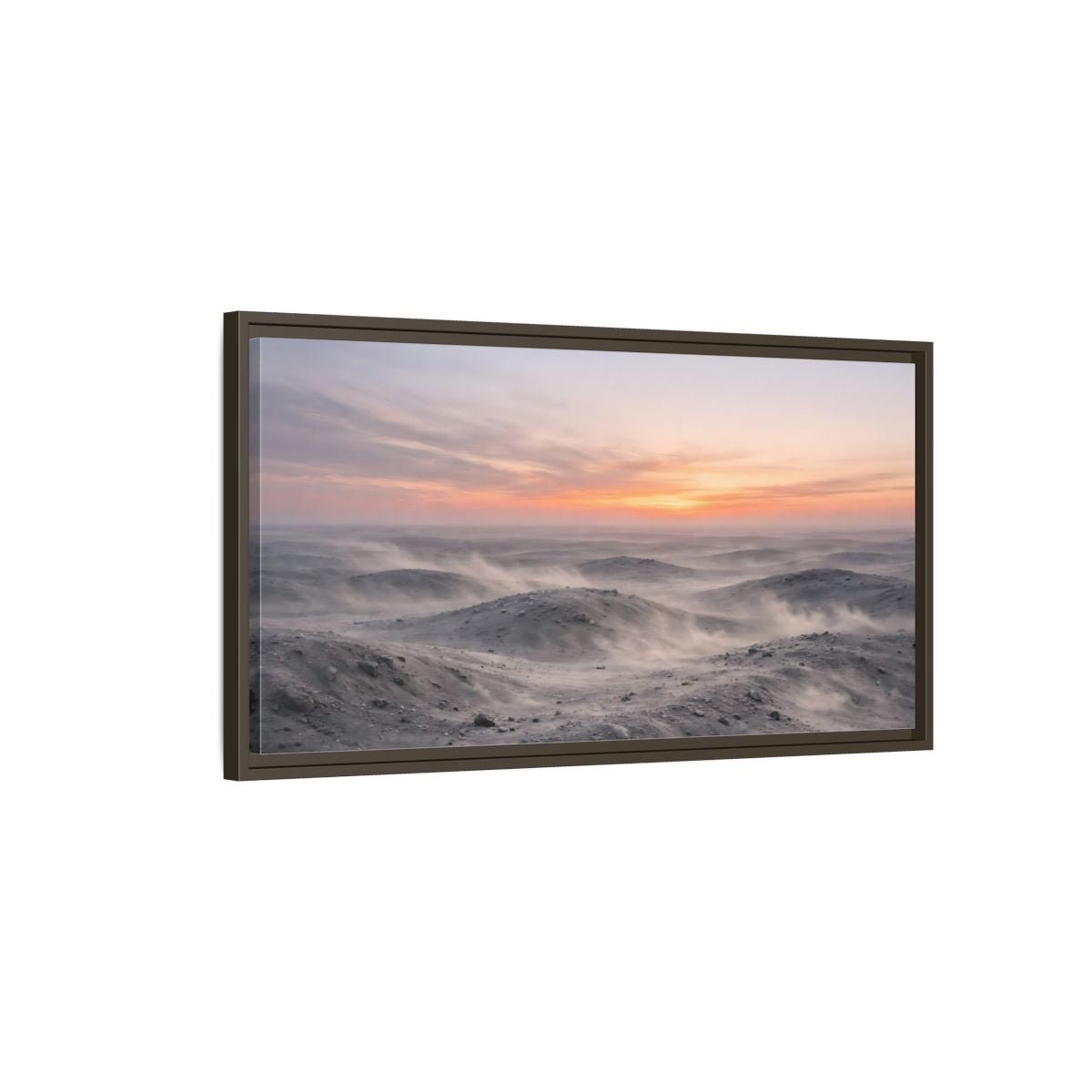 Landscape Nature Sand Dunes Dusty Desert - Framed Canvas Wall Art Print - YesArtYes