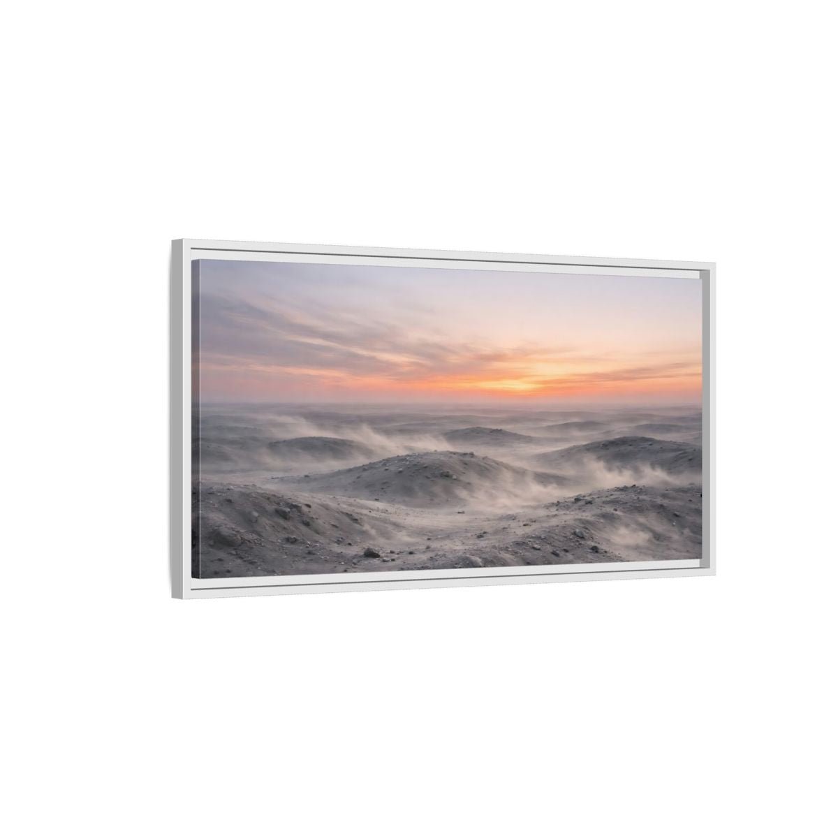 Landscape Nature Sand Dunes Dusty Desert - Framed Canvas Wall Art Print - YesArtYes