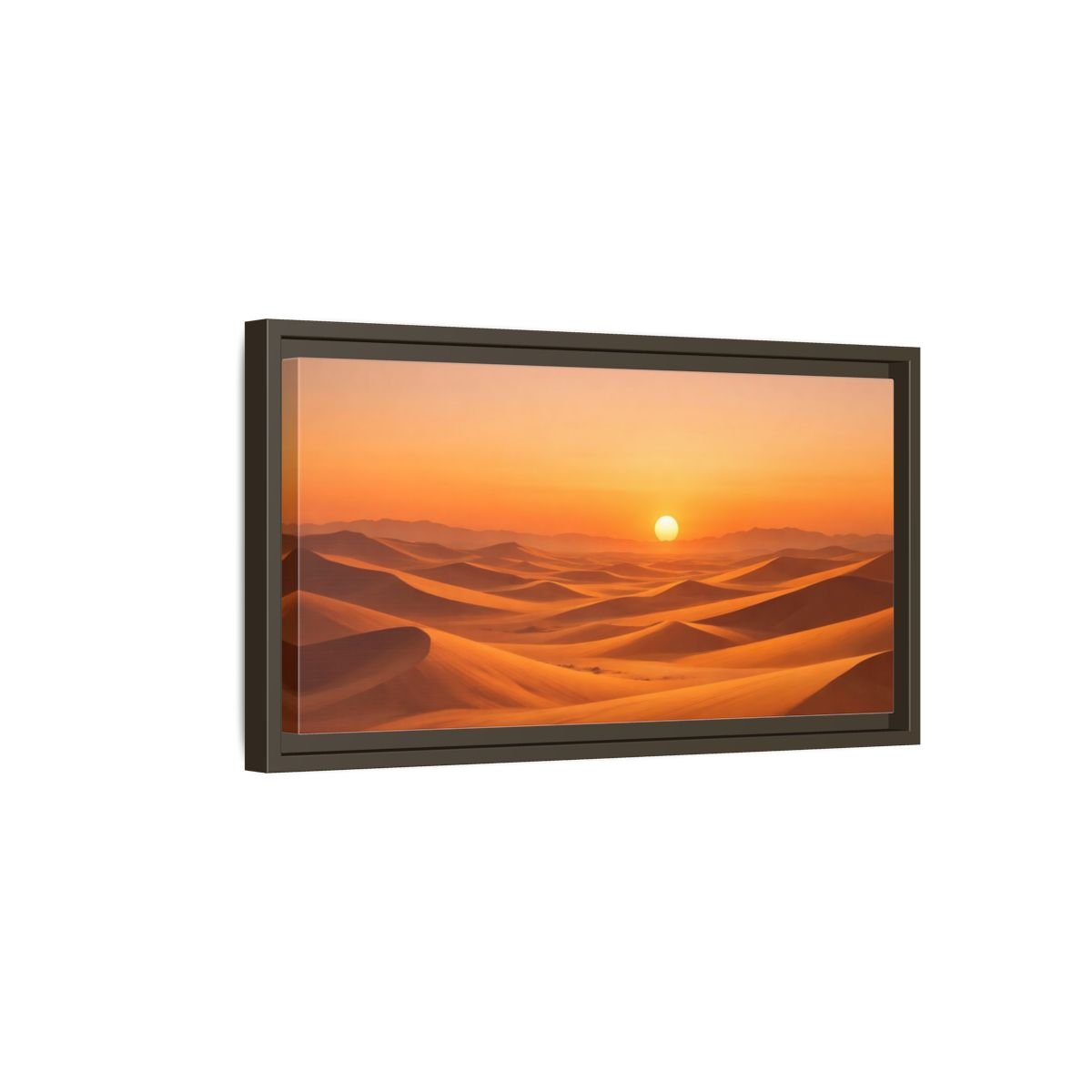 Landscape Nature Sand Dunes Orange Desert - Framed Canvas Wall Art Print - YesArtYes