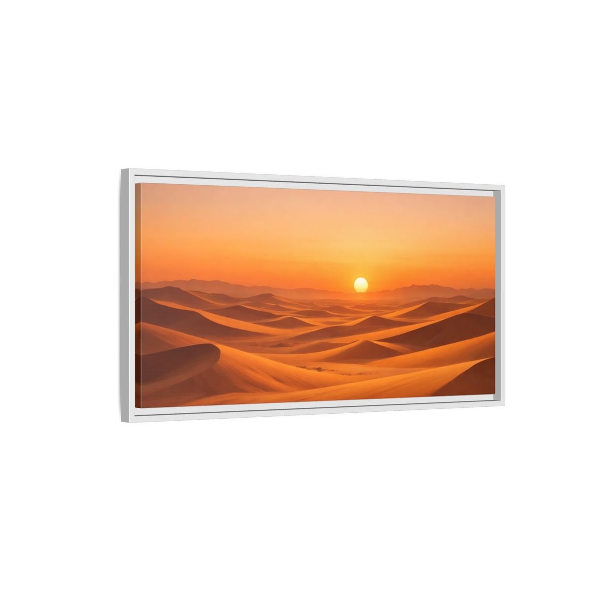 Landscape Nature Sand Dunes Orange Desert - Framed Canvas Wall Art Print - YesArtYes