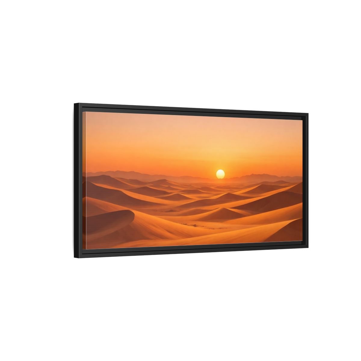 Landscape Nature Sand Dunes Orange Desert - Framed Canvas Wall Art Print - YesArtYes
