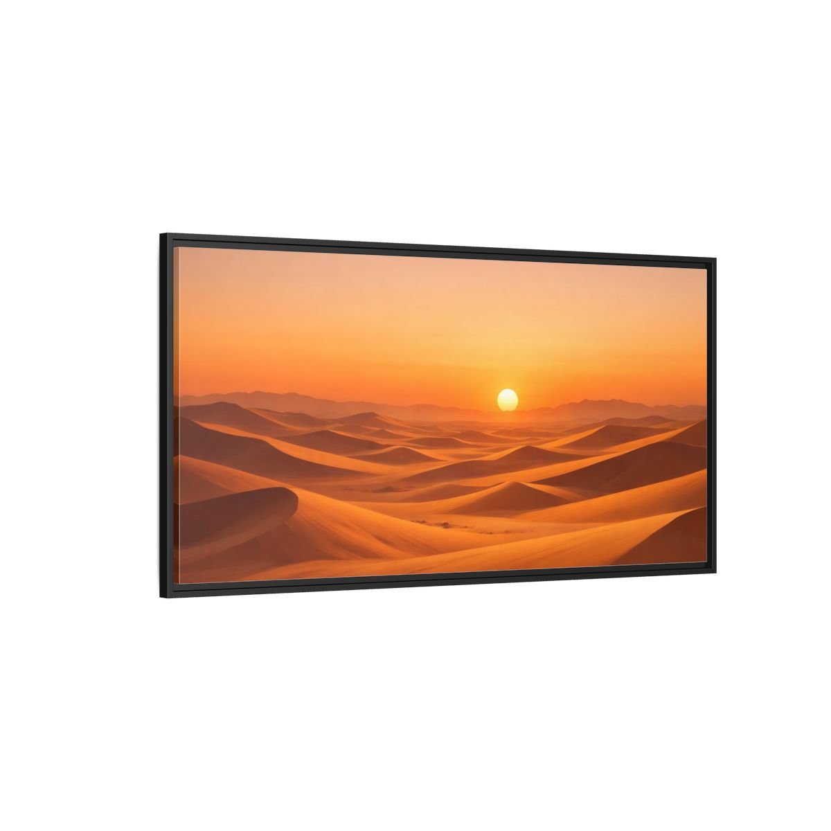 Landscape Nature Sand Dunes Orange Desert - Framed Canvas Wall Art Print - YesArtYes