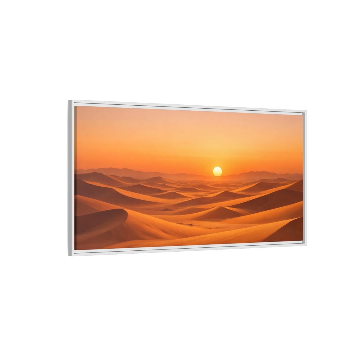 Landscape Nature Sand Dunes Orange Desert - Framed Canvas Wall Art Print - YesArtYes