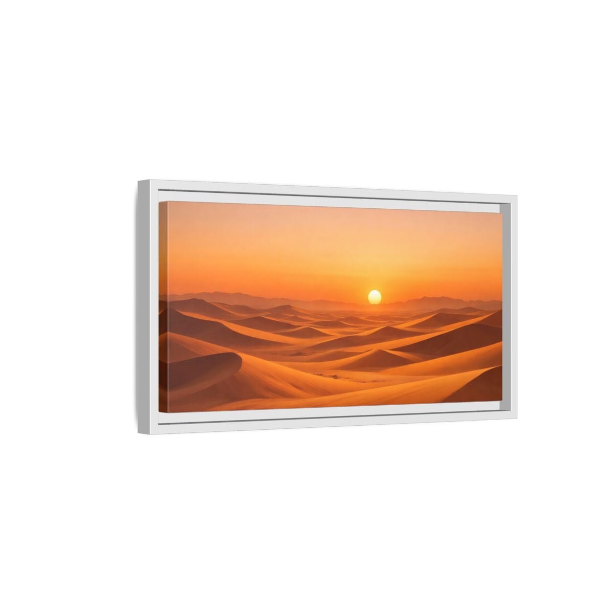 Landscape Nature Sand Dunes Orange Desert - Framed Canvas Wall Art Print - YesArtYes