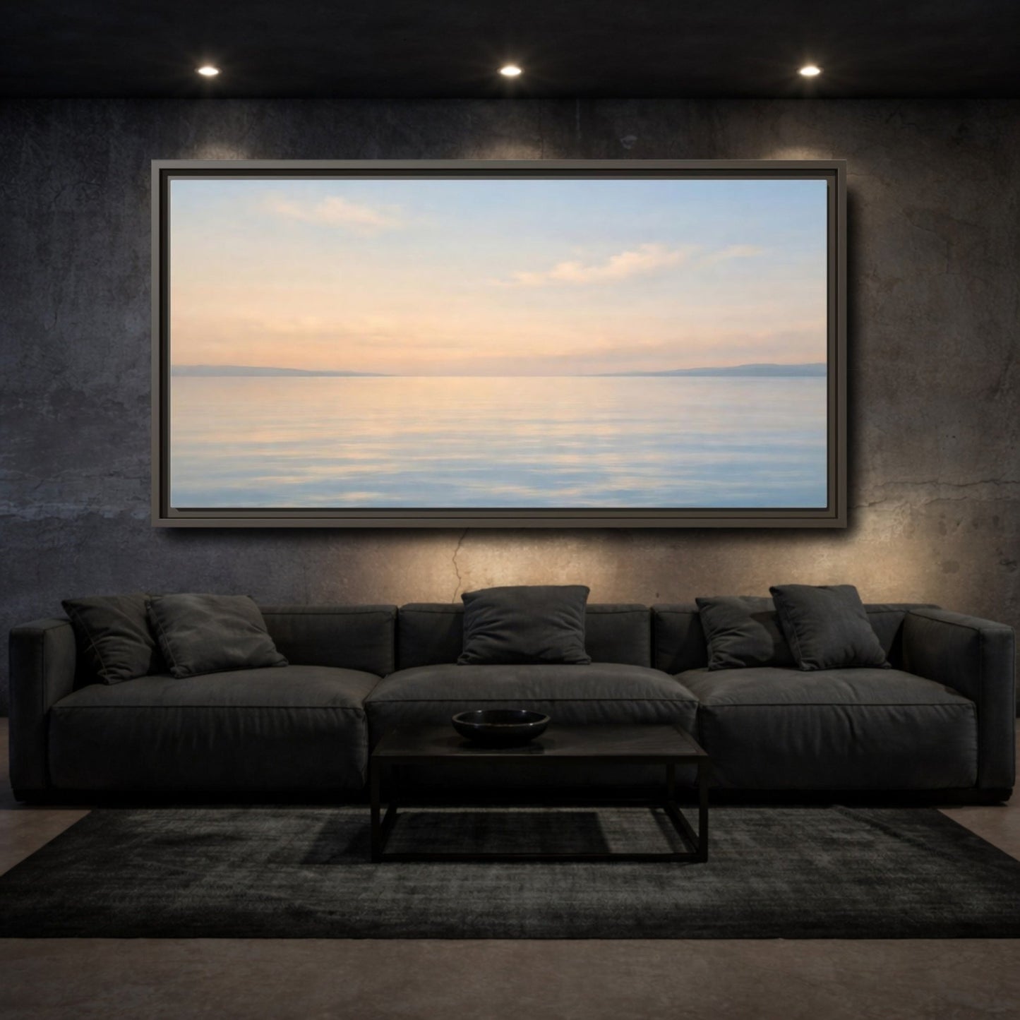 Landscape Nature Seascape Pastel - Framed Canvas Wall Art Print - YesArtYes