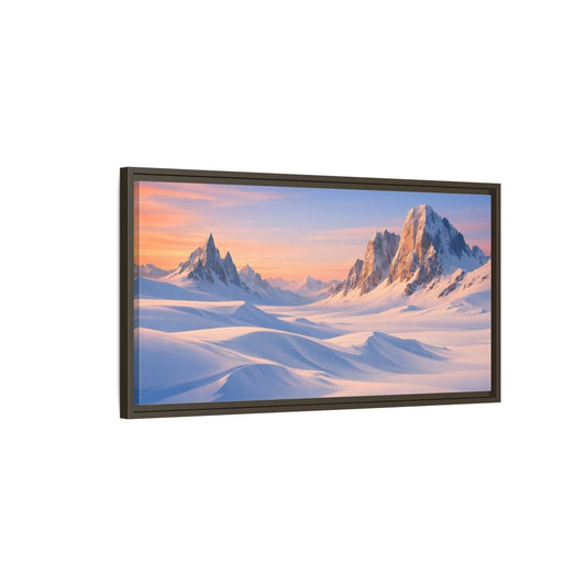 Landscape Nature Snow Mountains Winter - Framed Canvas Wall Art Print - YesArtYes