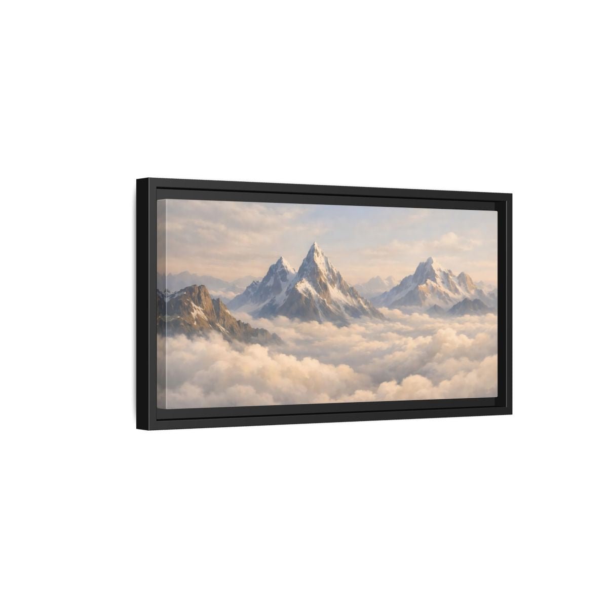 Landscape Nature Snowy Mountains - Framed Canvas Wall Art Print - YesArtYes