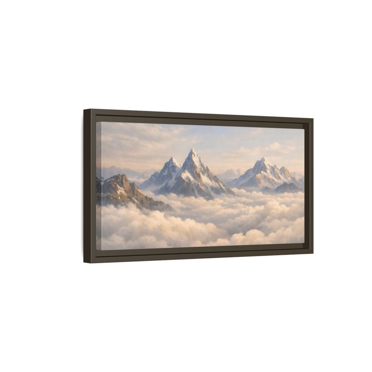 Landscape Nature Snowy Mountains - Framed Canvas Wall Art Print - YesArtYes