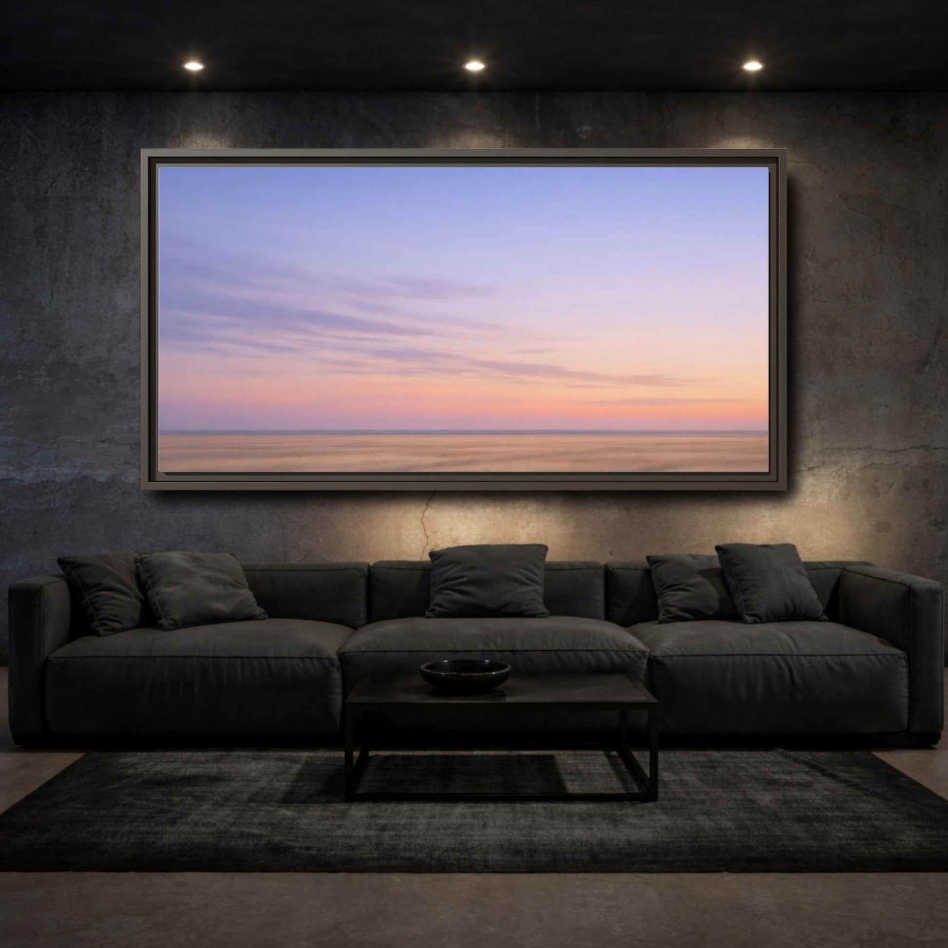 Landscape Nature Sunset Field Pastel - Framed Canvas Wall Art Print - YesArtYes