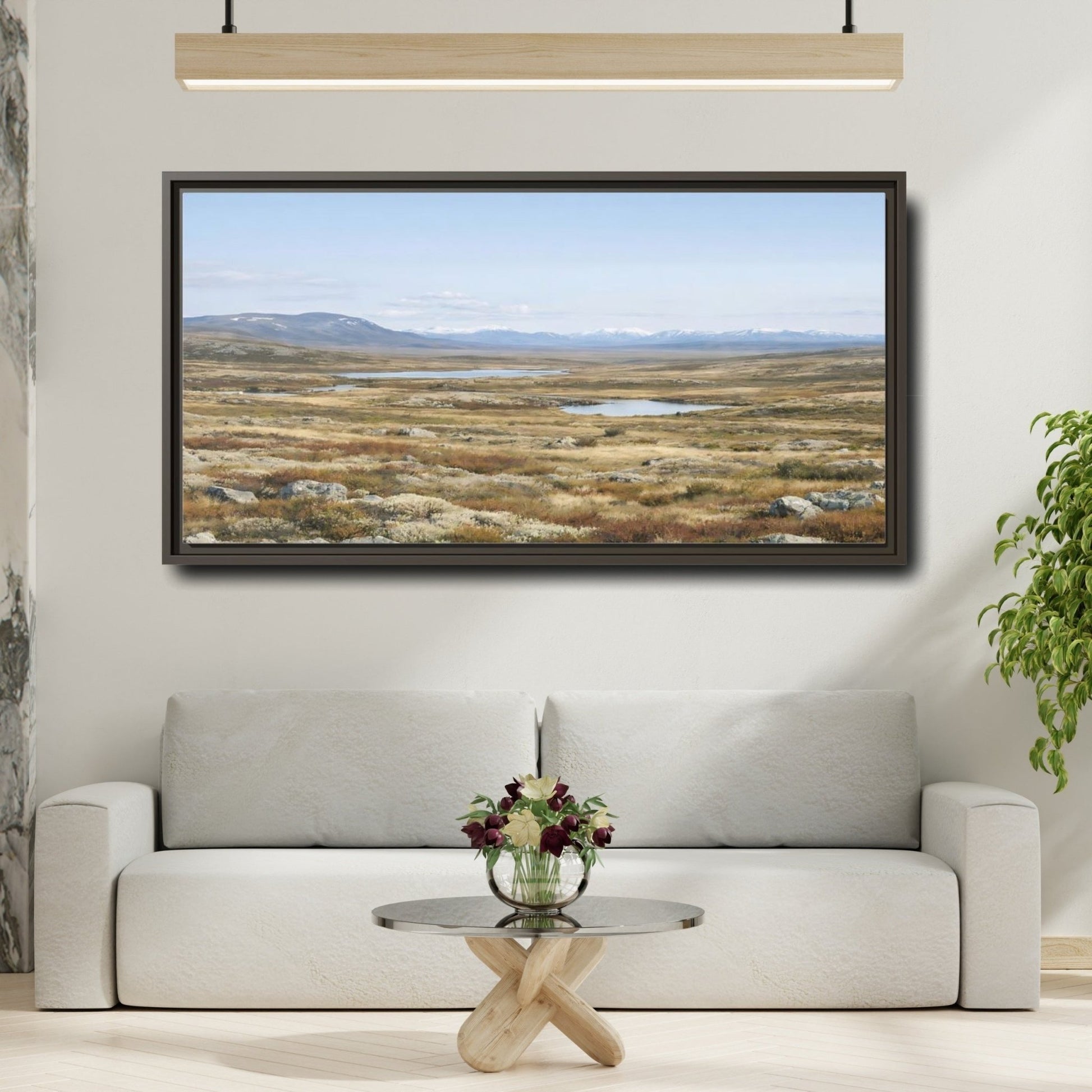 Landscape Nature Tundra - Framed Canvas Wall Art Print - YesArtYes