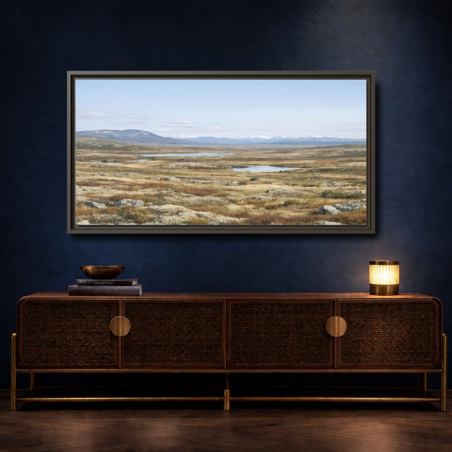 Landscape Nature Tundra - Framed Canvas Wall Art Print - YesArtYes