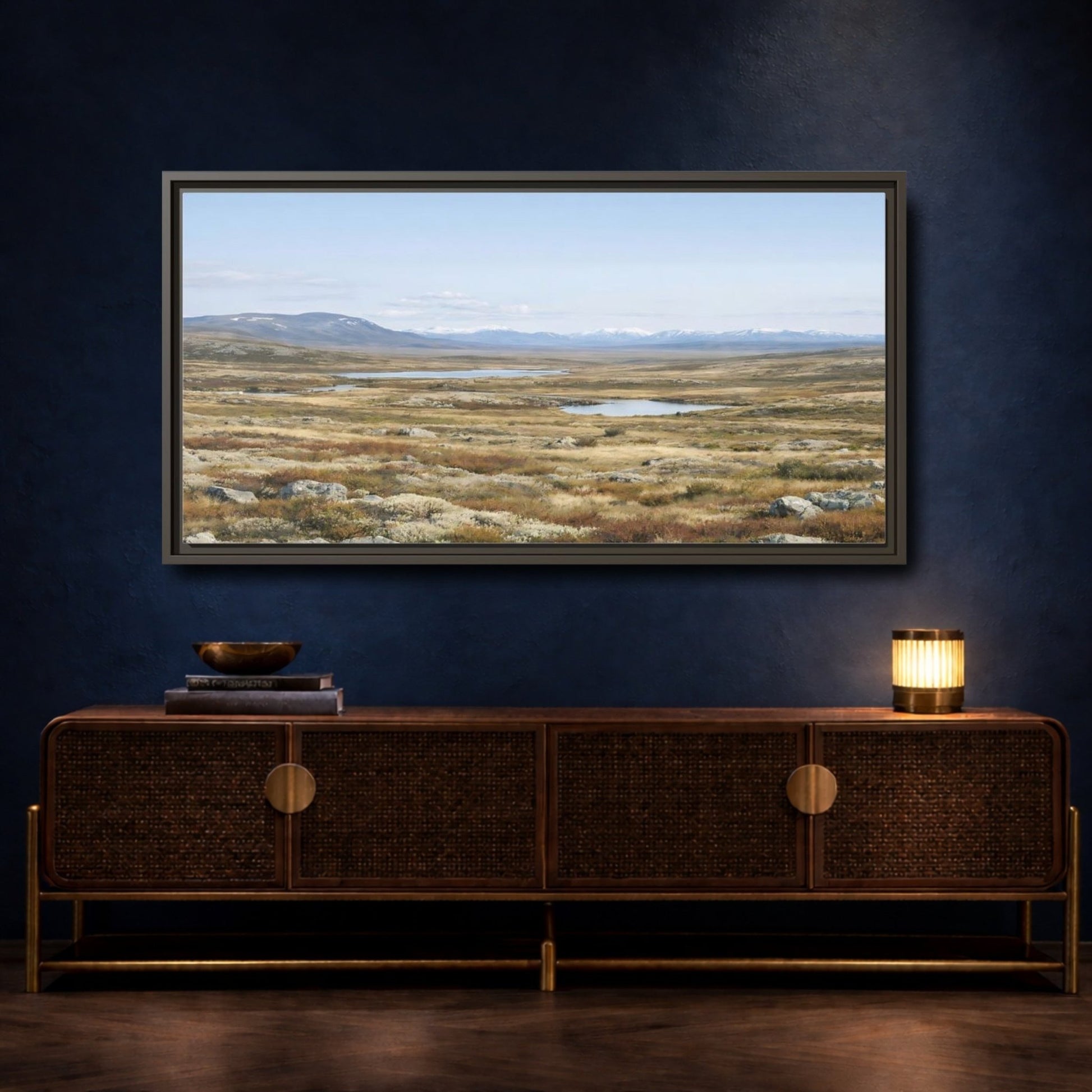 Landscape Nature Tundra - Framed Canvas Wall Art Print - YesArtYes