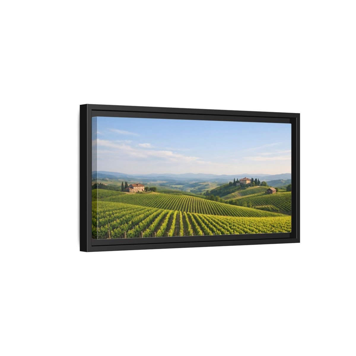 Landscape Nature Vineyard Green - Framed Canvas Wall Art Print - YesArtYes