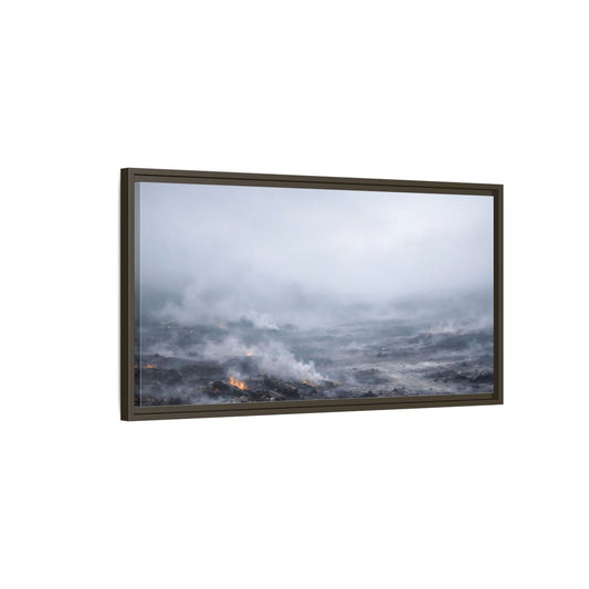 Landscape Nature Volcanic Smoldering - Framed Canvas Wall Art Print - YesArtYes