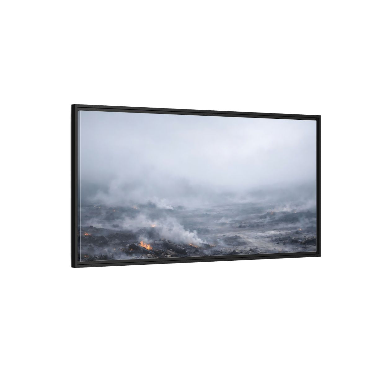Side Mockup 5. Nature Volcanic Landscape Smoldering Landscape shown as stretched canvas wall art