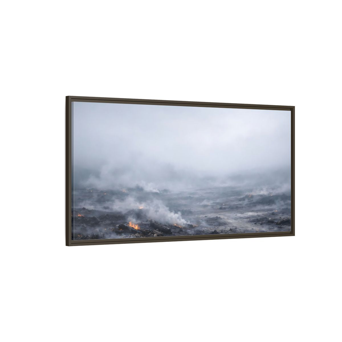 Side Mockup 4. Nature Volcanic Landscape Smoldering Landscape shown as stretched canvas wall art