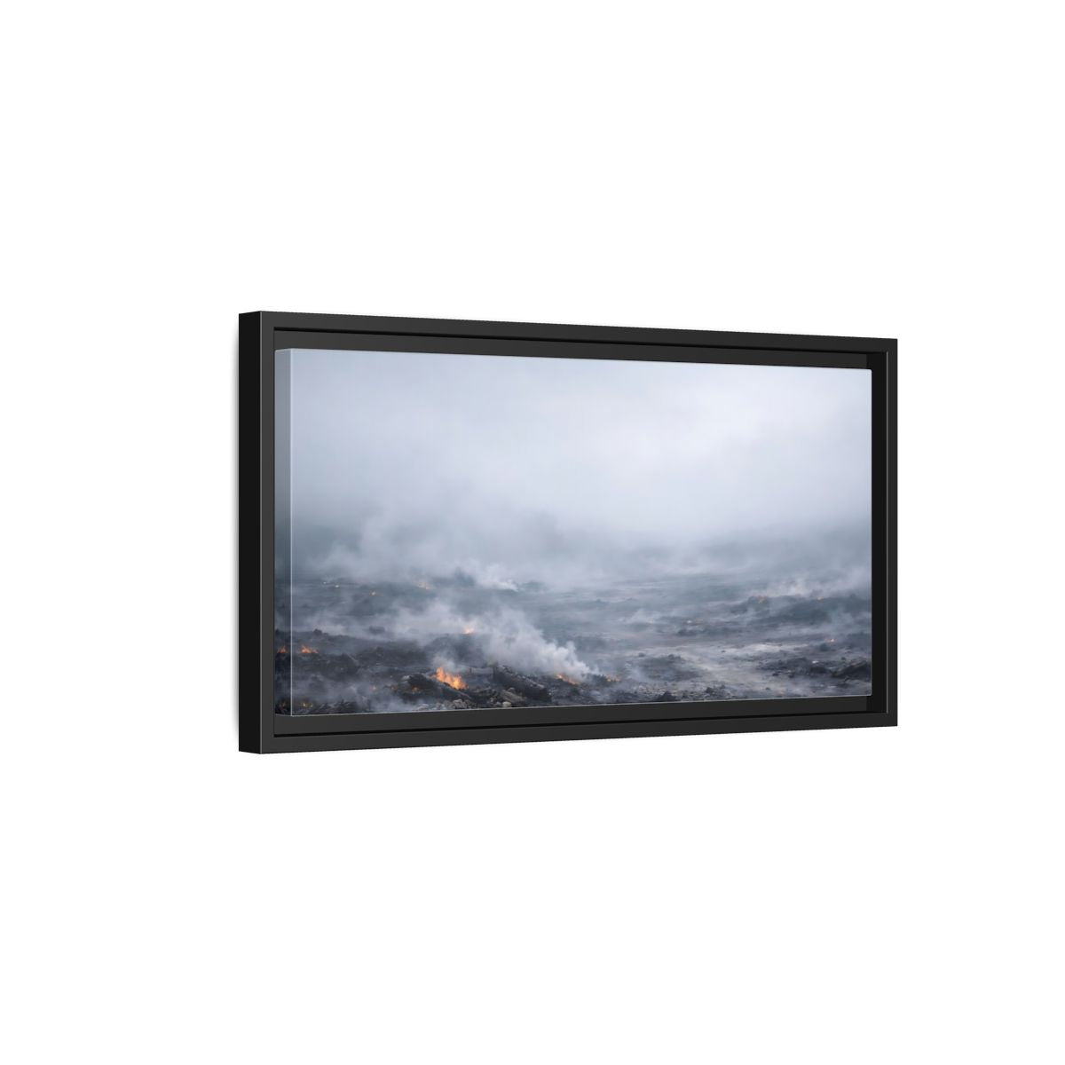 Side Mockup 8. Nature Volcanic Landscape Smoldering Landscape shown as stretched canvas wall art